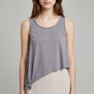 Naked Wardrobe NW Asymmetrical Hem Knotted Tank Top Lavender Gray Medium NWT